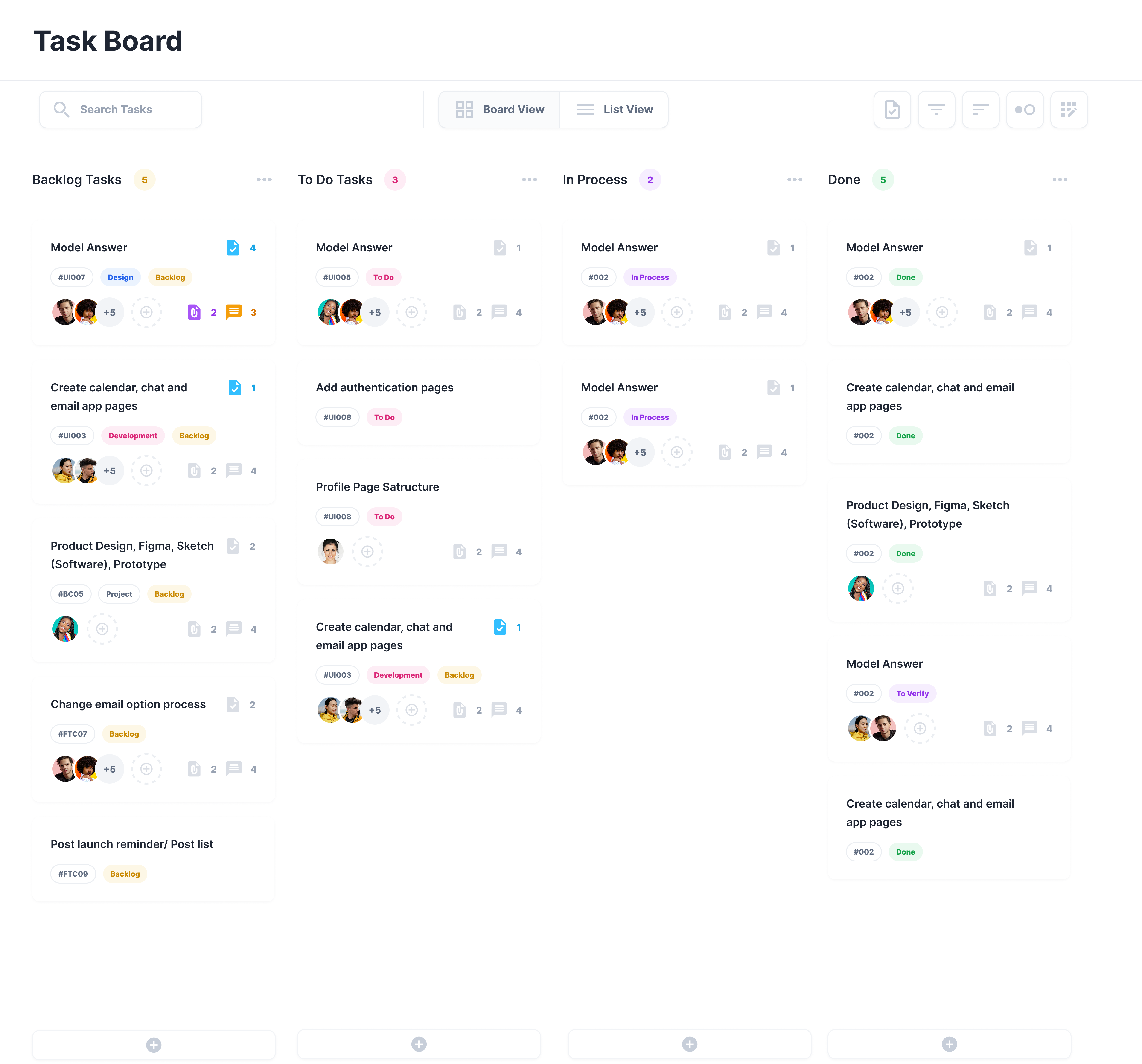 Task Board Layout